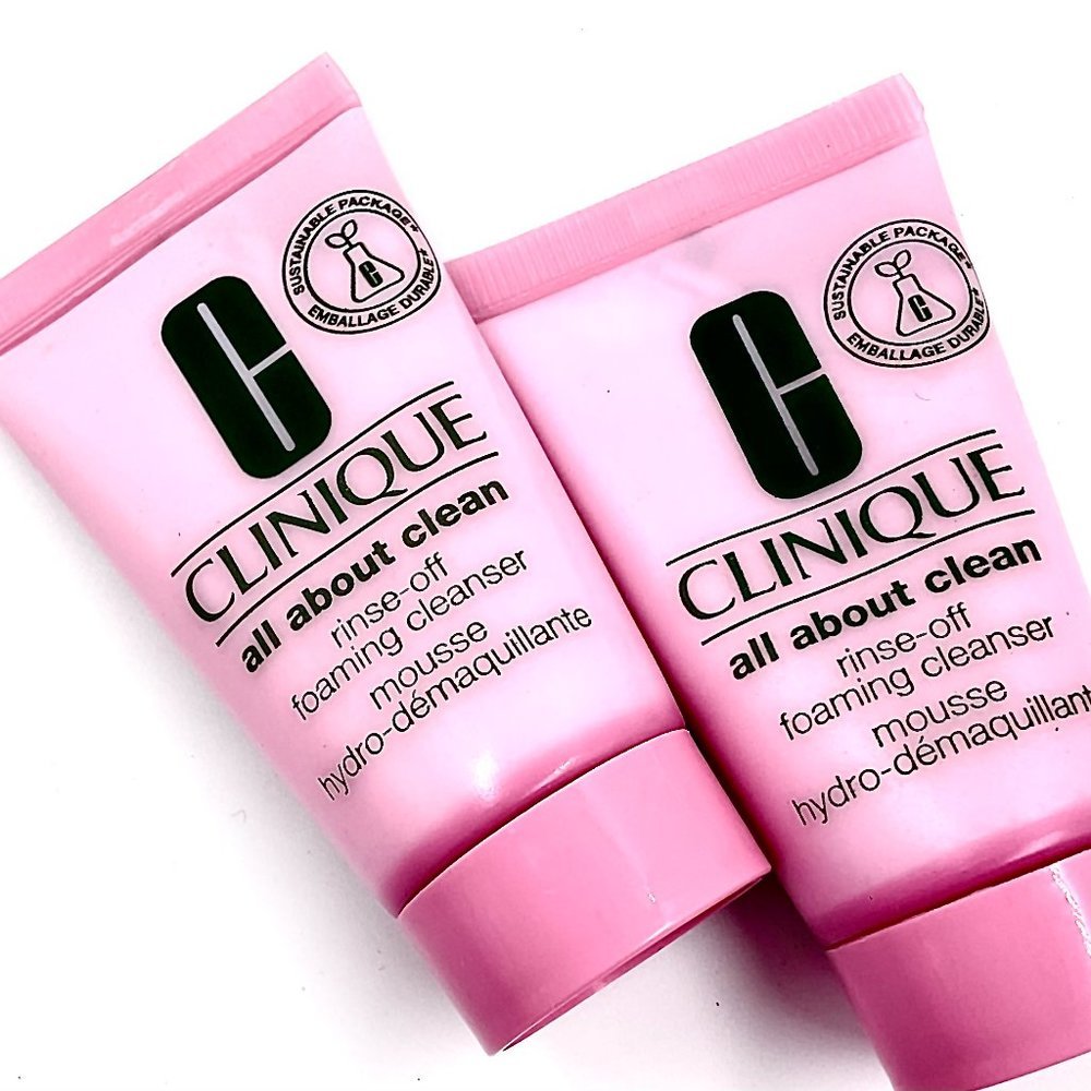 2 X CLINIQUE ALL ABOUT CLEAN FOAM RINSE OFF CLEANSER TRAVEL SET